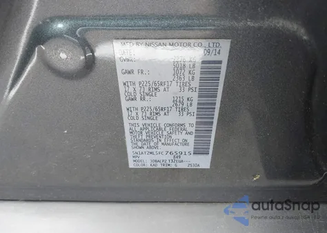 2015 Nissan Rogue S from USA, damaged, VIN 5N1AT2ML5FC765915